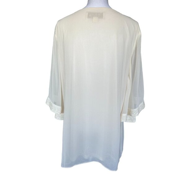 Badgley Miechka American Glamour Blouse Top Size XL Beaded Sequin Sheer Overlay - Picture 2 of 13